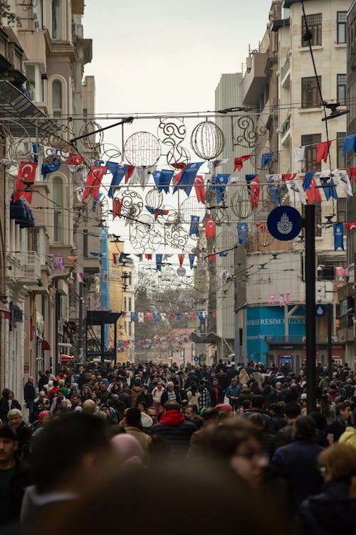 Crowded City Promenade