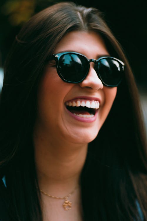 Brunette Woman Laughing