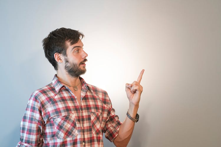 Man Wearing Checked Shirt 