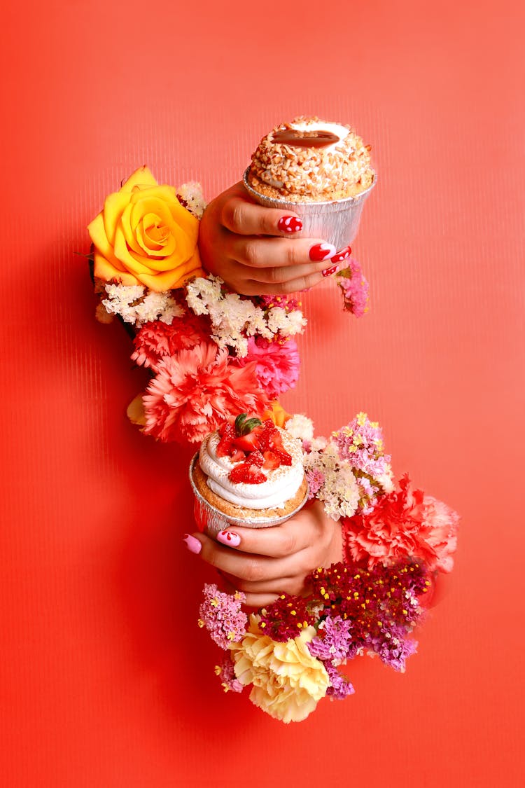 Woman Holding Muffins 