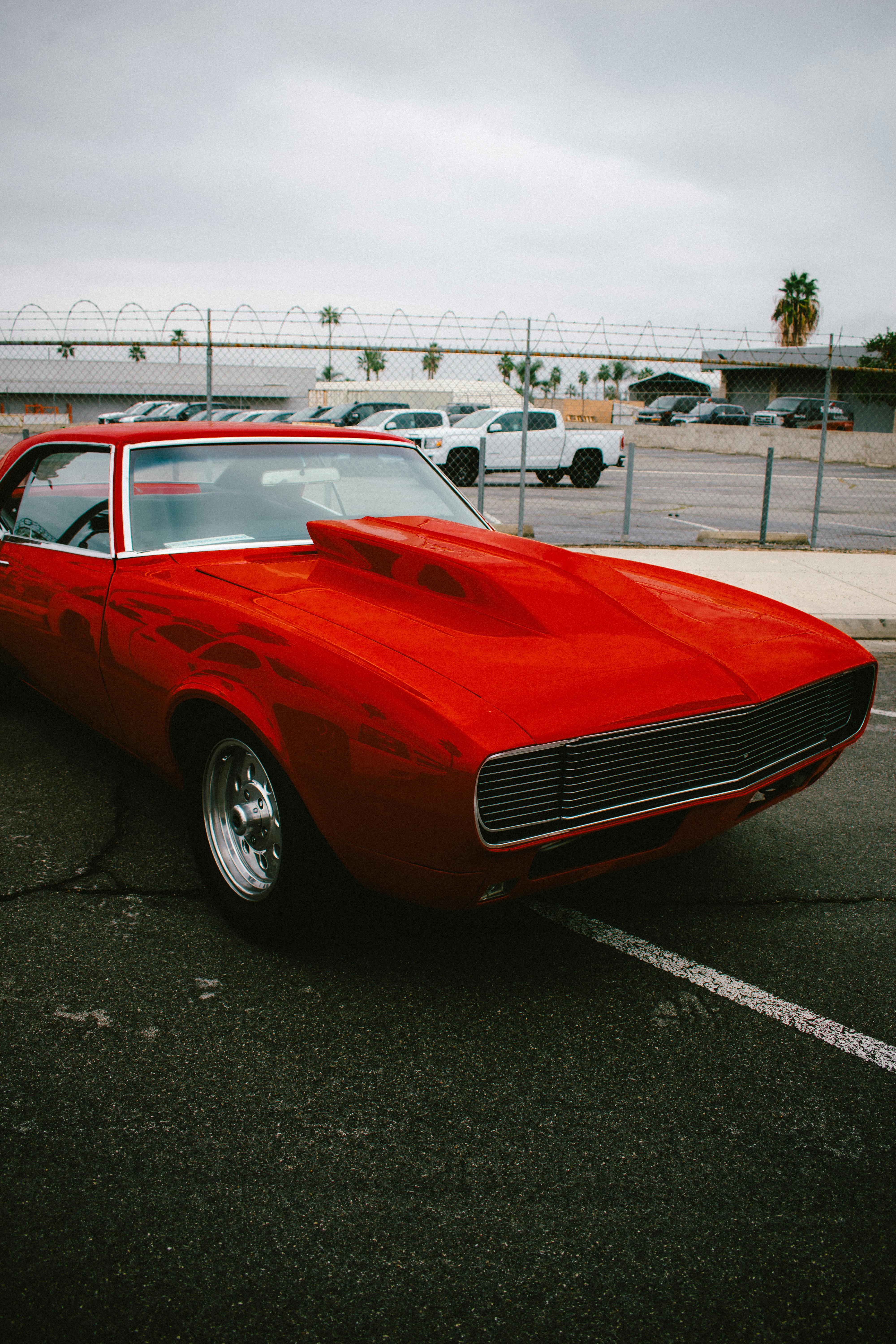 Wallpaper chevrolet camaro on the background of the urban landscape