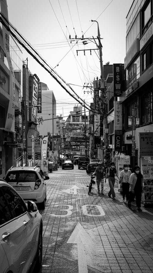 Narrow Street in Black and White