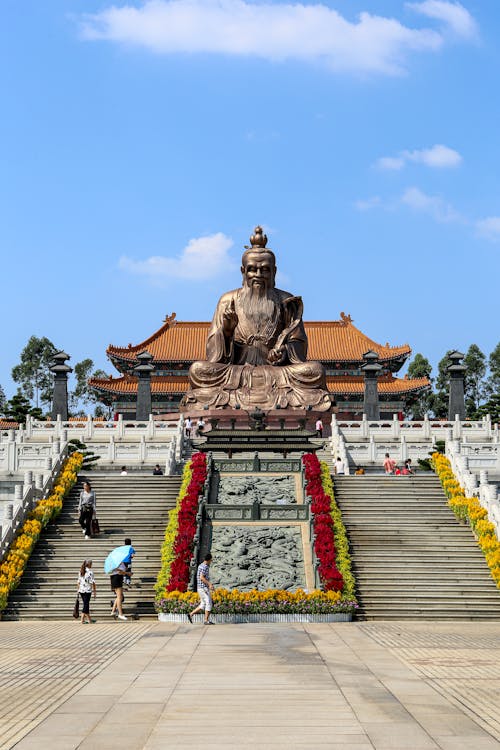 Laozi Statue in a Taoist Temple in Guangzhou, China 