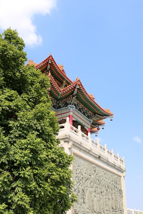 Low Angle Shot of a Traditional Chinese Temple 