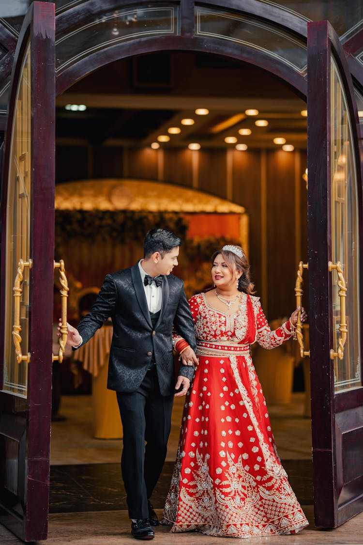 Elegant Couple In Doorway