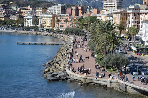 People at City Promenade along Sea