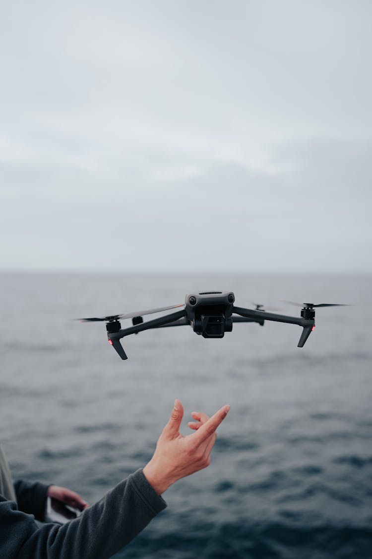 Drone Landing On Hand