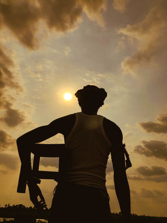 Dramatic Man Back Man Against Dramatic Sky · Free Stock Photo