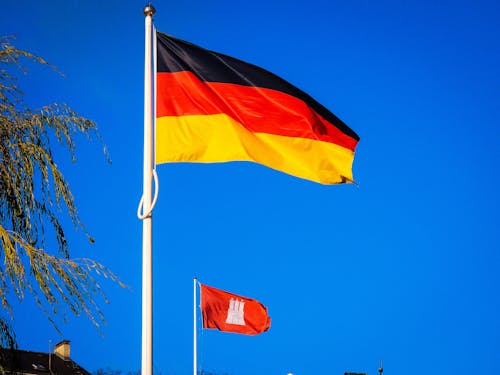 Flags of Germany and the Free and Hanseatic City of Hamburg