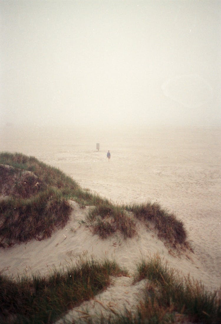 Man Walking In The Sand Storm