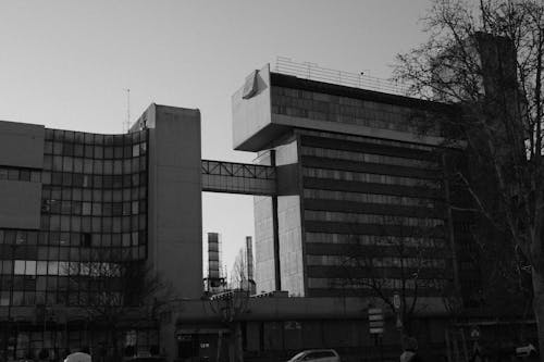 Foto stok gratis gedung kantor, hitam & putih, kota