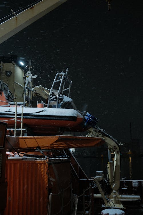 Photo of a Watercraft in Winter 