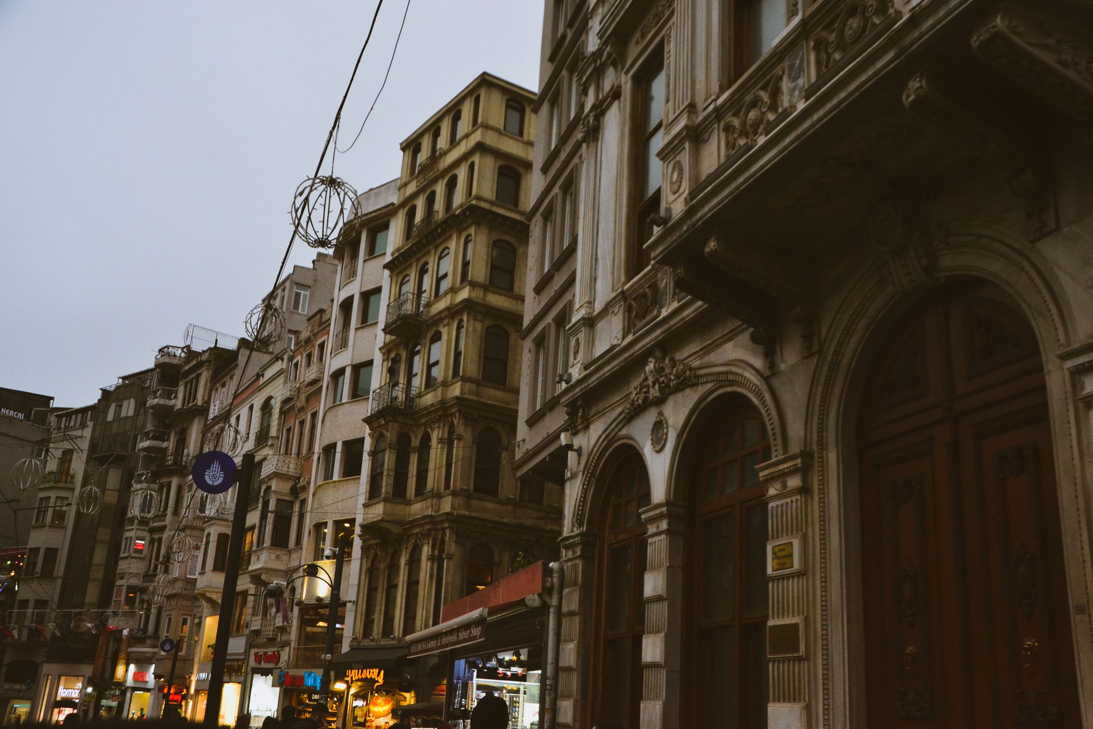 Explore the charming neoclassical architecture in Istanbul's bustling urban district