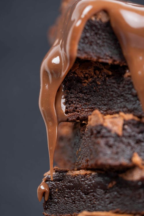 Close-up of Delicious Chocolate Cake with Fudge