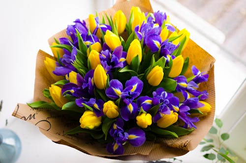 Bouquet of Colorful Tulips