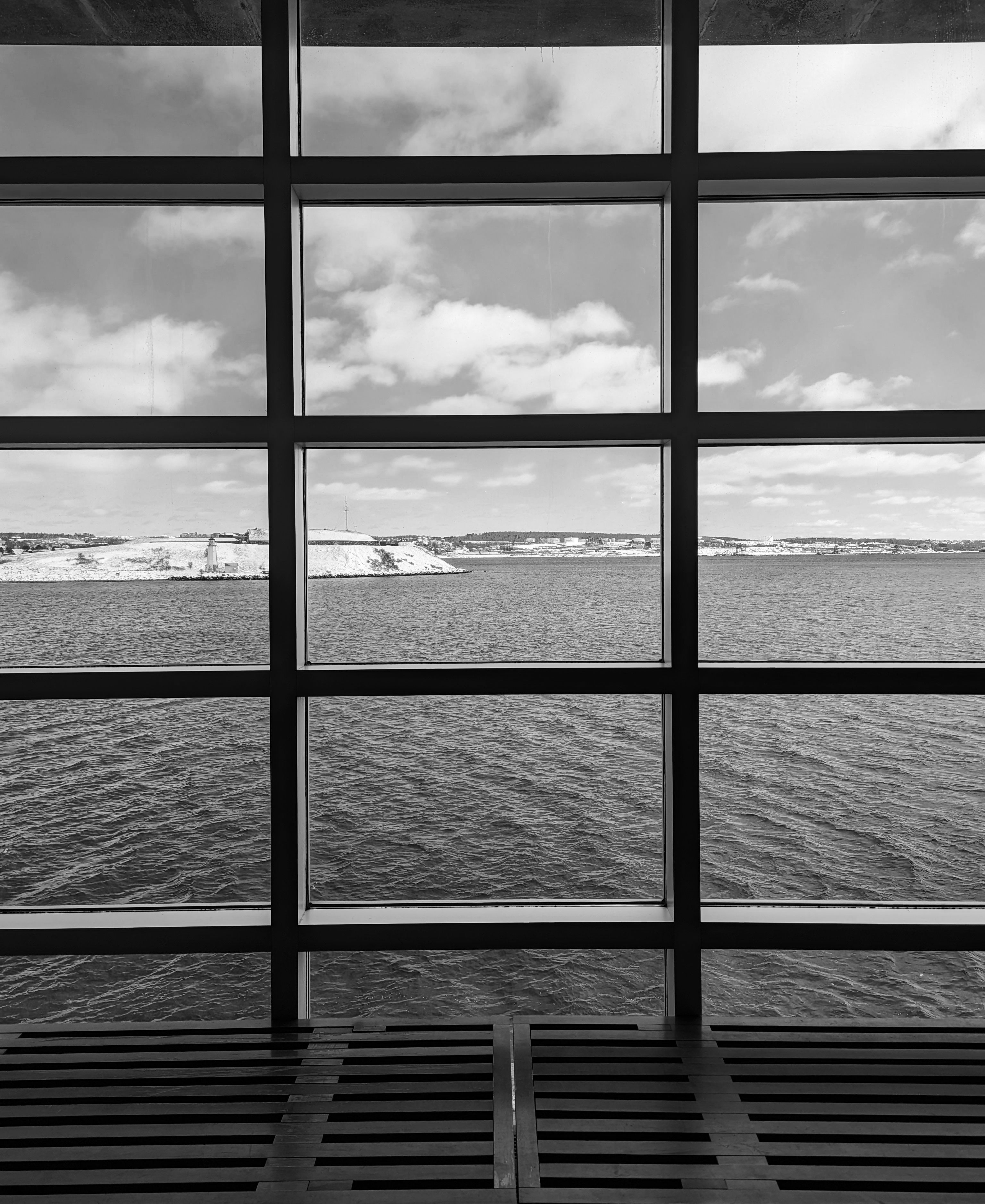 View of a Port through a Large Window · Free Stock Photo