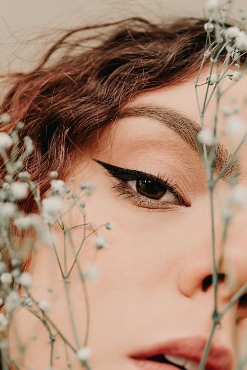 Twigs and Beautiful Woman Face