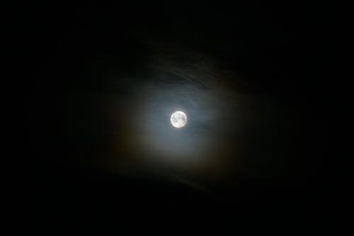 Free stock photo of full moon, halo, lunar halo