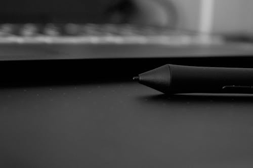Pen on a Desk in Black and White 