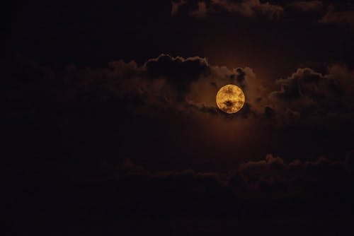 Free Full Moon in the Night Sky  Stock Photo