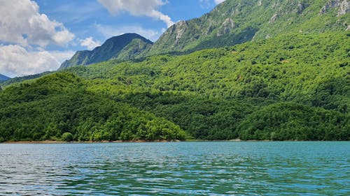 Scenic View of Sea and Mountains 