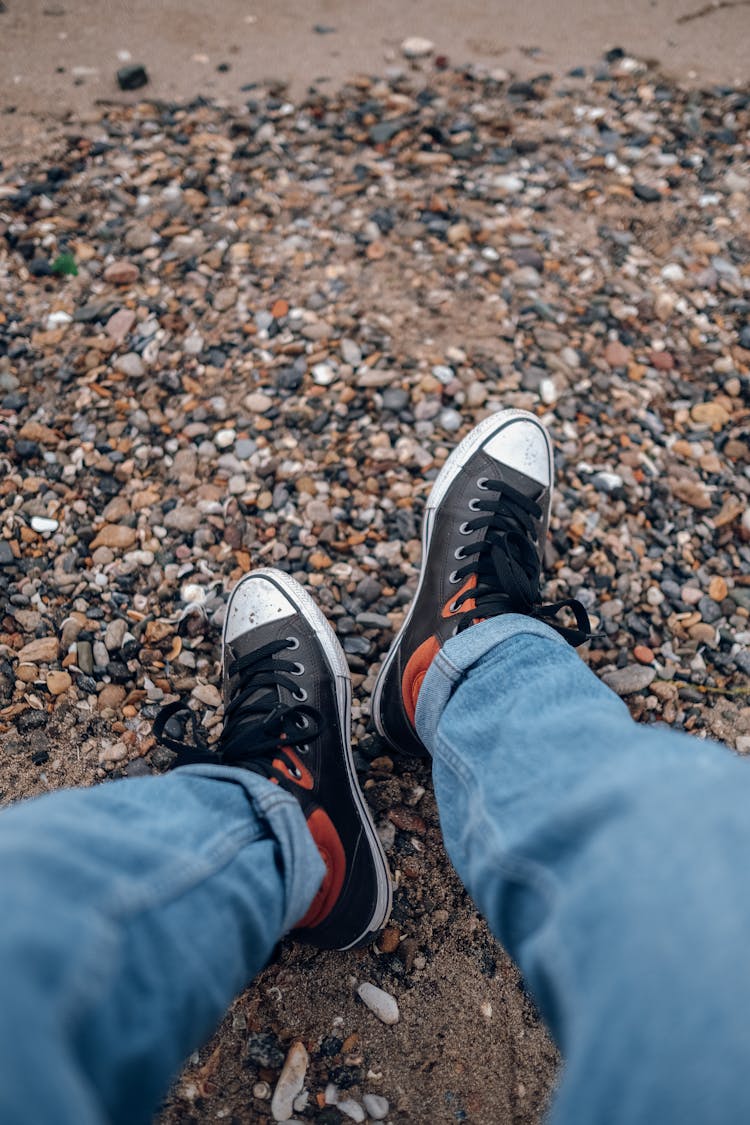 Person Legs On Beach