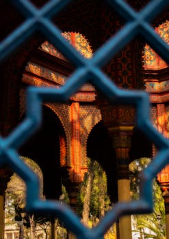 Capture of the ornate Morisco Kiosk, a historical landmark in Mexico City, CDMX.