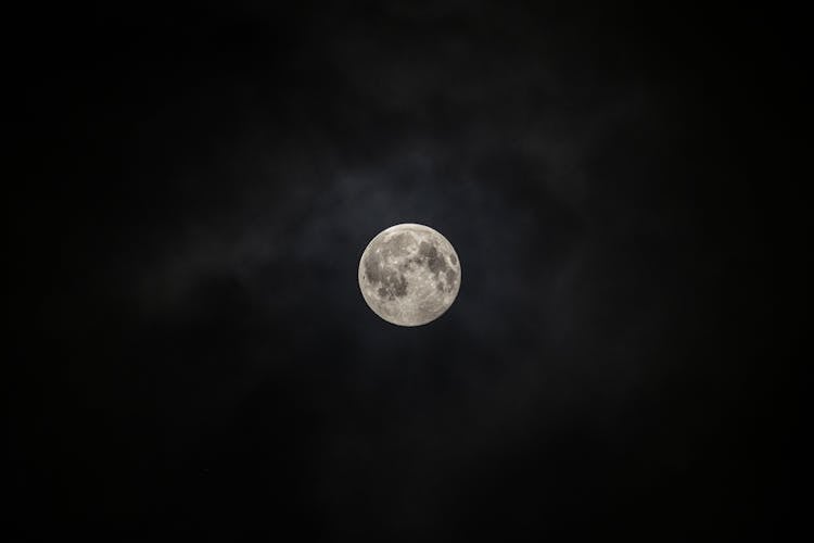 Full Moon In Night Sky