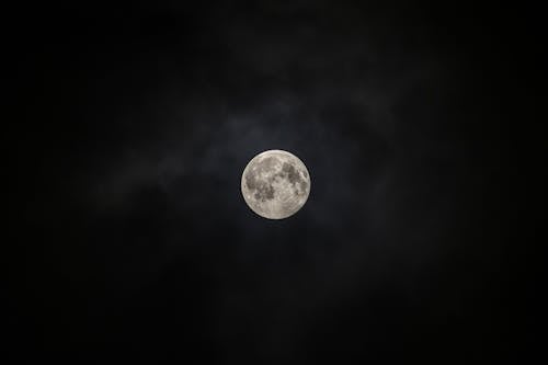 Free Full Moon in Night Sky Stock Photo