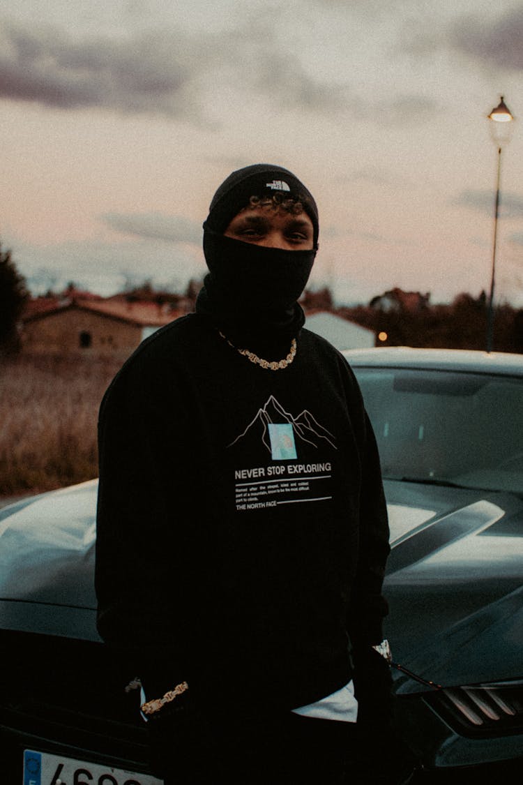 Portrait Of Man With Ford Mustang