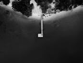 Grayscale Photography of Fishing Dock