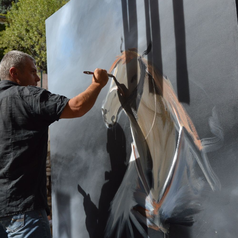 House Painting in Swiss Cottage — a decorator at work mid-project