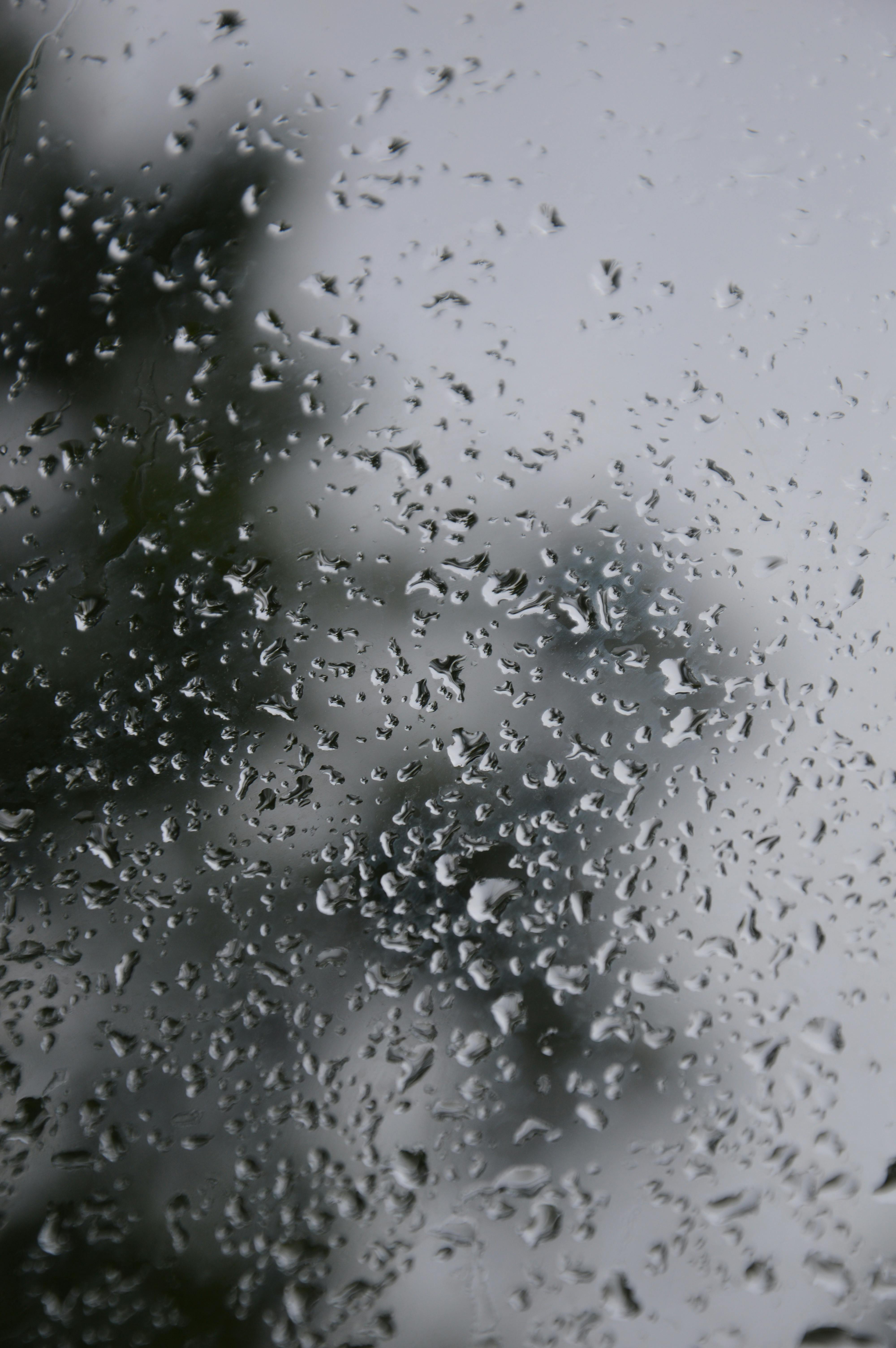 Closeup of a Wet Window during Rain · Free Stock Photo