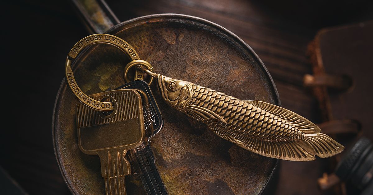 Fish Key Socket Gold Keys and Golden Fish Keychain · Free Stock Photo