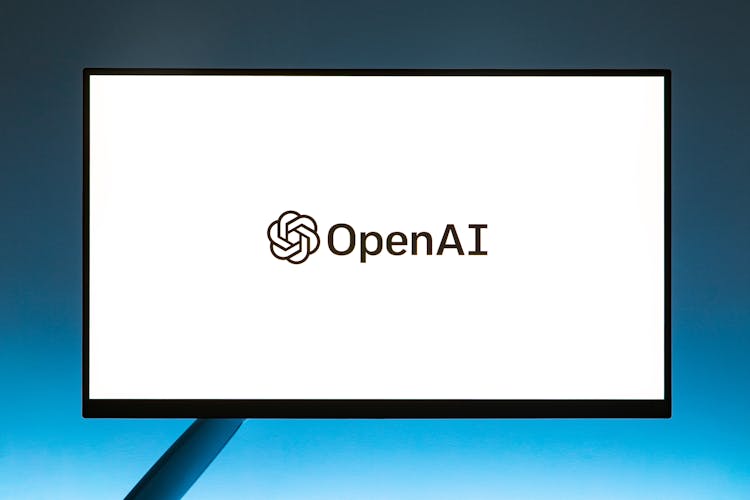 Monitor Screen With OpenAI Logo On White Background