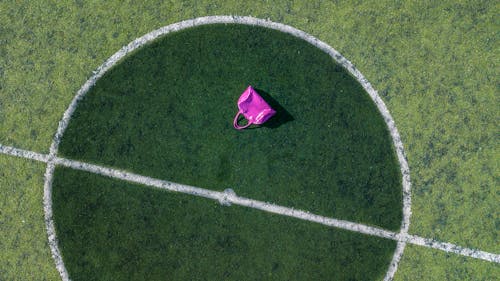 Pink Tote Bag On Football Field