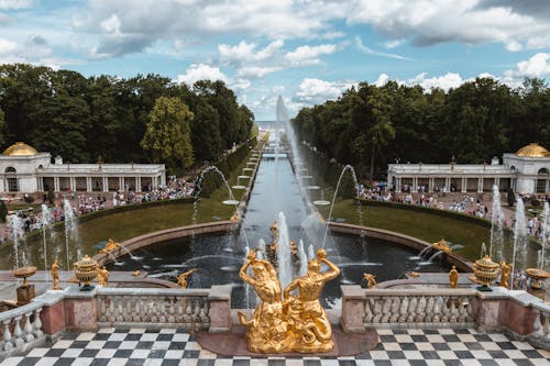 Garden of the Peterhof Palace, Saint Petersburg, Russia 