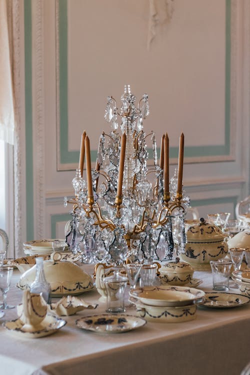 Elegant Table Setting with Candle Holder