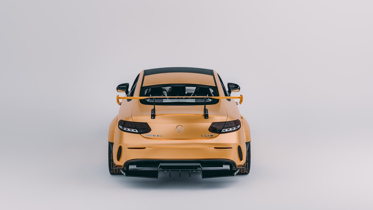 Sleek Yellow Sports Car Rear View Showcase · Free Stock Photo
