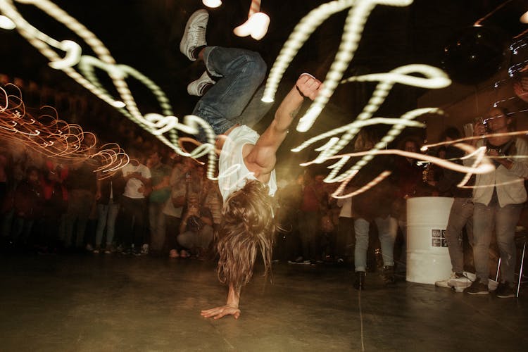 Man Breakdancing In Club