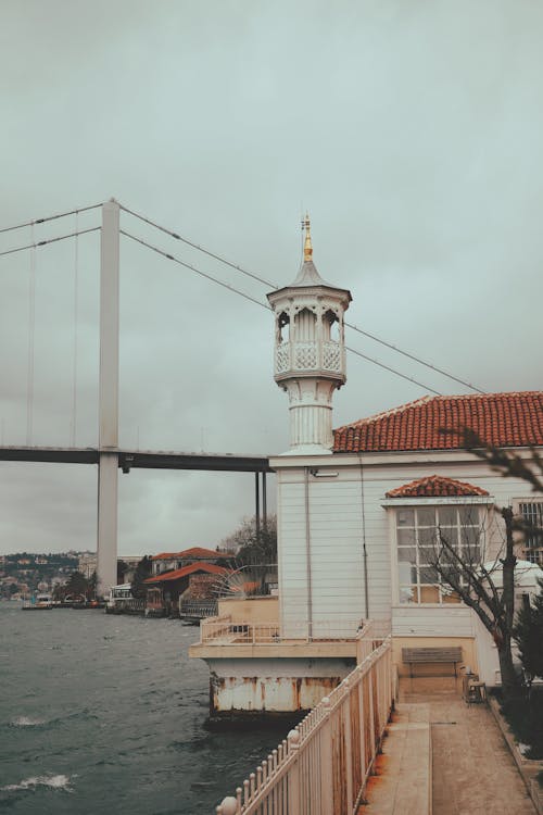 吊橋, 垂直拍摄, 海 的 免费素材图片