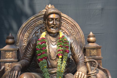 Garlands on Shivaji Maharaj Statue