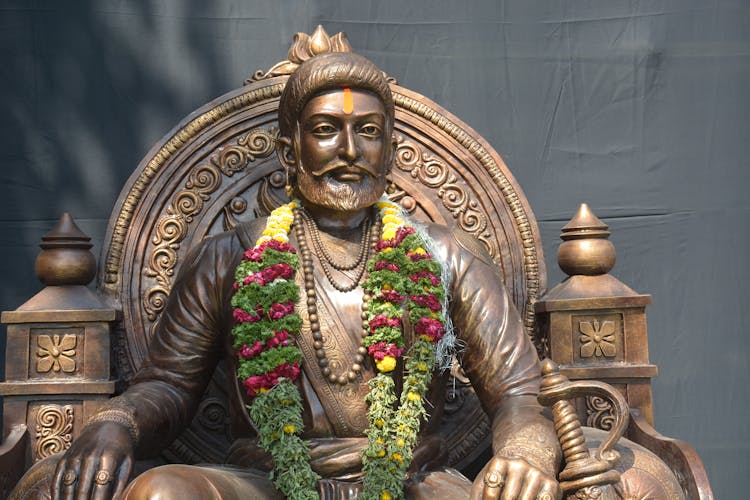 Garlands On Shivaji Maharaj Statue