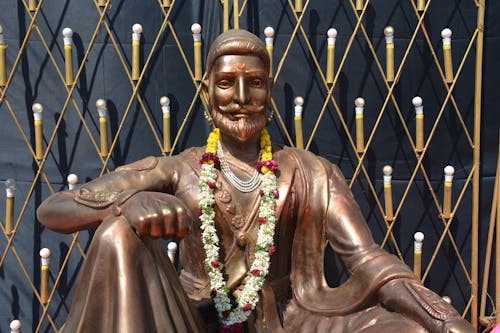 Shivaji Maharaj Statue with Garland