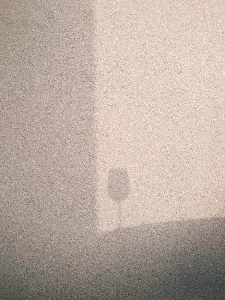 White Wall With Wineglass Shadow