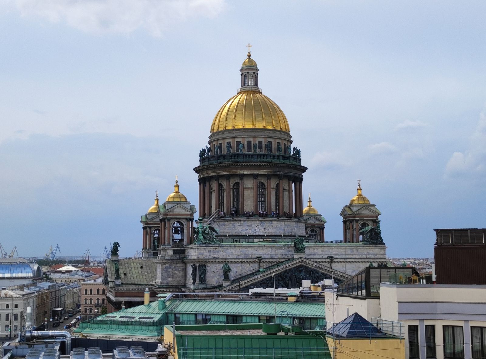 St Isaac's Cathedral golden dome aerial St Petersburg