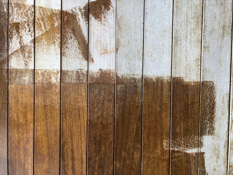 Close-up Of Wooden Fence With White Paint