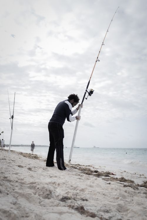 Free Pescador Amateur en Punta Cana República Dominicana Stock Photo