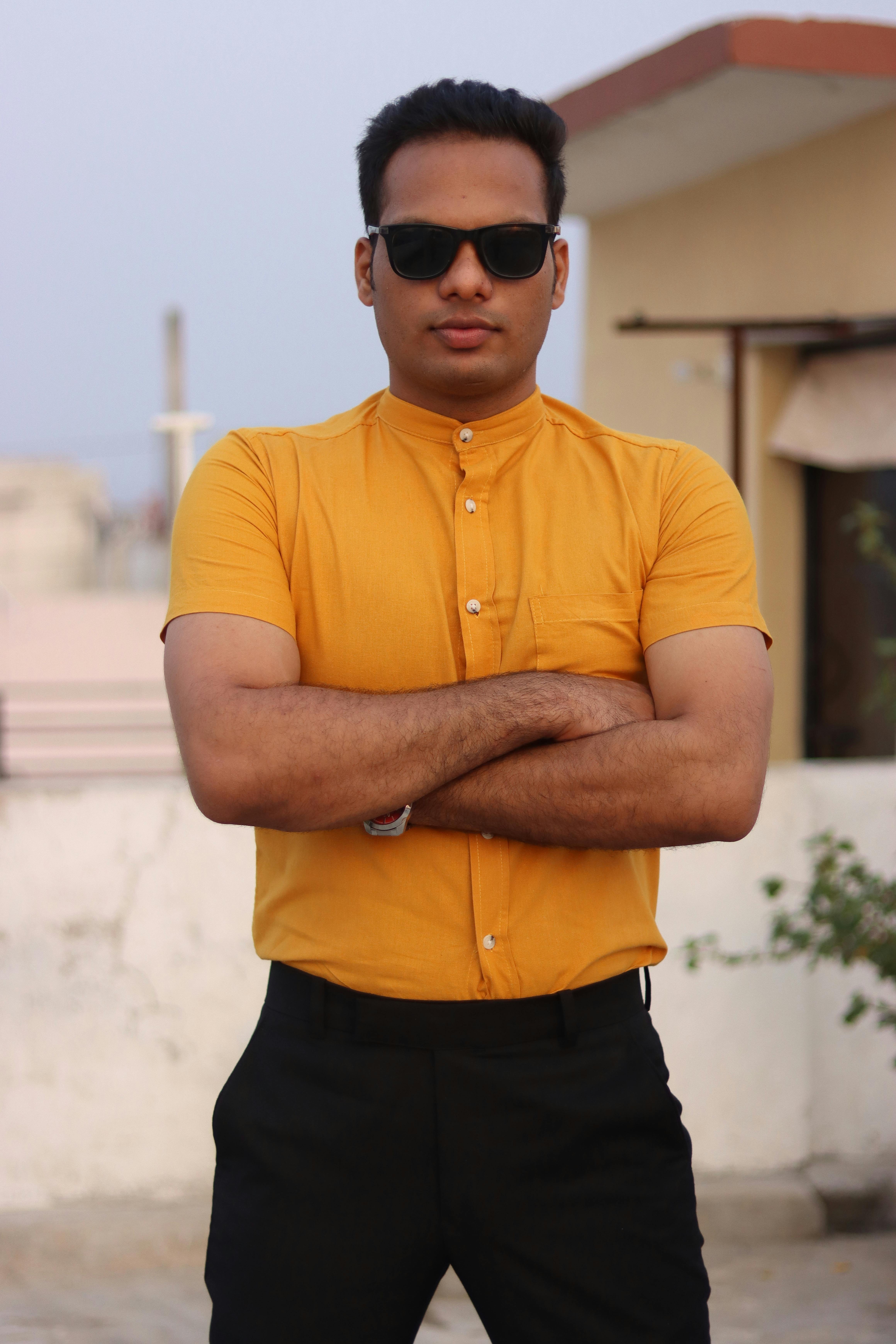 Formal Yellow Check Shirt - Dasin