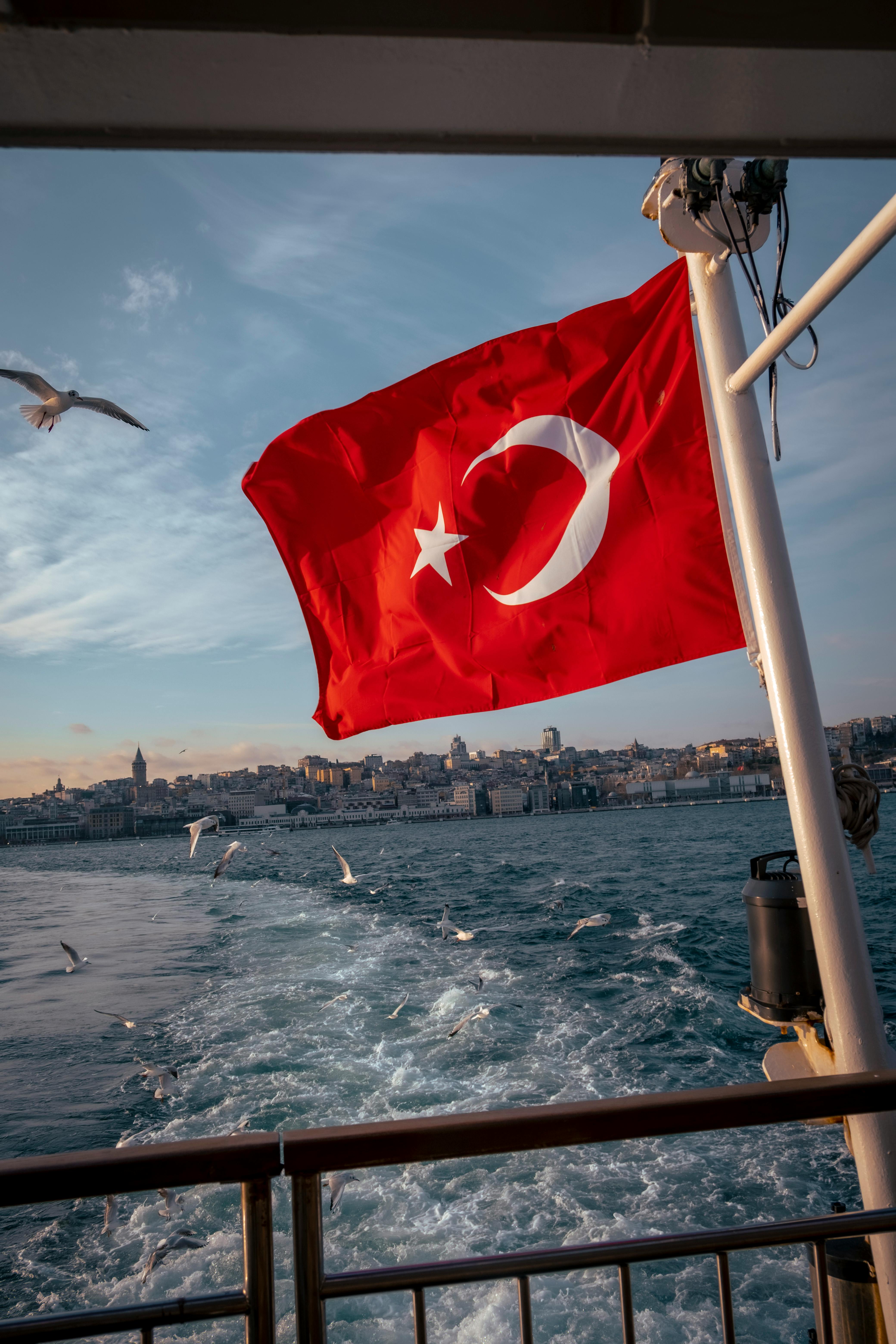 The Flag of Turkey on a Boat · Free Stock Photo